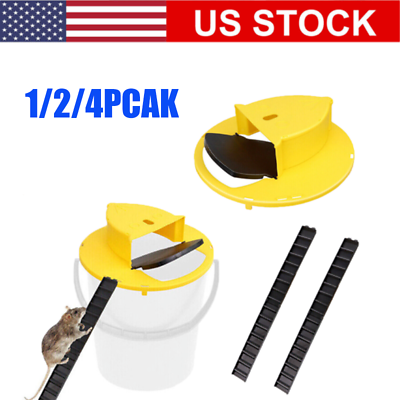 #ad 1 2 4PACK Bucket Lid Mouse Rat Trap Bucket Mousetrap Catcher US FREE SHIPPING $8.99