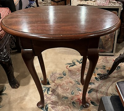 #ad Antique Vintage Georgian Style Walnut Side Table with Oval Top 25quot; Height $599.99