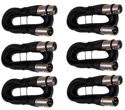 #ad 6x 3FT XLR PRO 3Pin Male to Female Mic Microphone Audio Balanced Shielded Cable $25.95