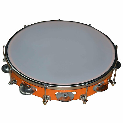 #ad Tambourine With Head Aluminium Hand Percussion Musical Instrument 12 INCH $14.99