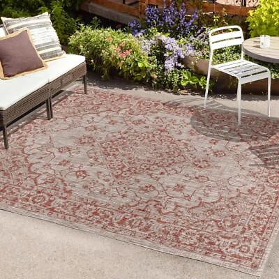 #ad JONATHAN Y Area Rug 7#x27; 9quot; x 10#x27; Indoor Outdoor Low Pile Rectangle Machine Made $119.61