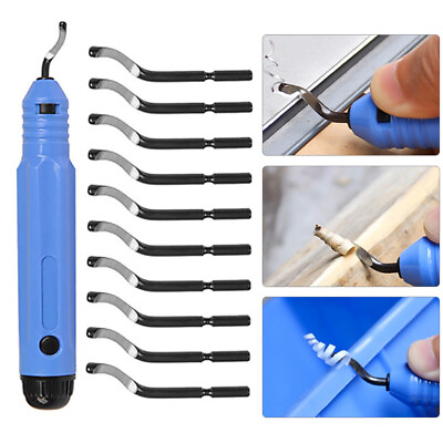 #ad Hand Metal Deburring Tool Kit Burr Remover with 11pcs Rotary Deburr D5Y6 $8.06