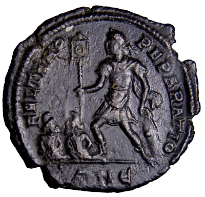 #ad SCARCE Constantius II 348 350 AD . Antioch AE Banner Captives Roman Coin w COA $112.05