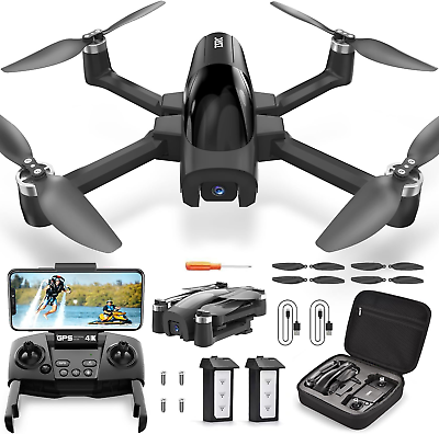 #ad GPS Foldable Drone with 4K Camera for Adults Auto Return Follow Me 46min Flight $123.86