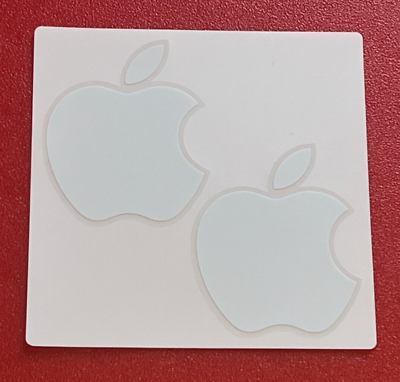 #ad Apple Logo Sticker Decal White Genuine OEM Includes 2 Stickers $1.95