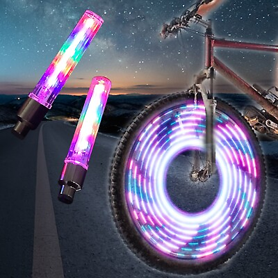 #ad LED Bicycle Bike Cycling Rim Lights Wheel Tire Valve Cap Spoke Waterproof USA $7.99