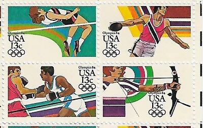 #ad US Summer Olympics 13c Stamp Block of 4 Scott #2048 2051 $1.85