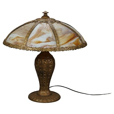 #ad Antique Arts amp; Crafts Carmel Slag Glass Table Lamp Circa 1920 $1160.00