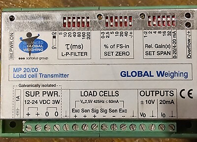 #ad GLOBAL WEIGHTING MP20 00 LOAD Cell Transmitter $200.00