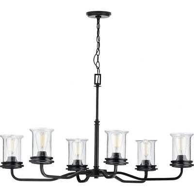 #ad #ad Chandeliers Light 6 Light Cylinder Shade in Coastal style 34.13 Inches $420.95