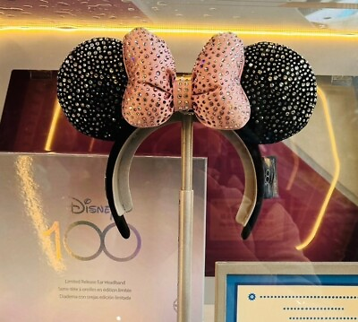 #ad Disney 100 Years of Wonder Authentic crystal Minnie Mouse Ear Headband Limited $673.95