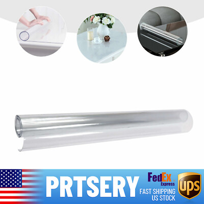 #ad 78x42Inch Clear PVC Tablecloth 2mm Thick Clear Desk Protector Table Pads $49.88