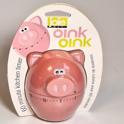 #ad JOIE Mechanical 60 Minute Kitchen Cook TIMER Piggy Wiggy OINK OINK Sow Pink PIG $9.99