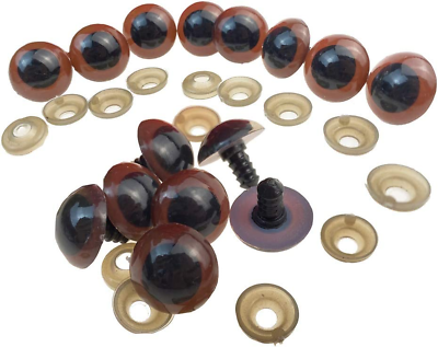 #ad 100PCS Brown Plastic Safety Eyes for Bear Doll Stuffed Animals Puppet Doll Makin $9.85