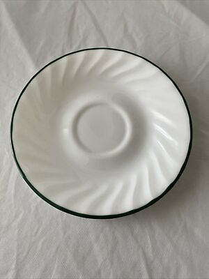 #ad Corelle By Corning Callaway Saucer Plates Swirl Green Rim $3.00