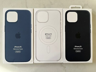 #ad Genuine Apple iPhone 15 6.1quot; Silicone or Hard Case w Magsafe Multiple Colors $21.99