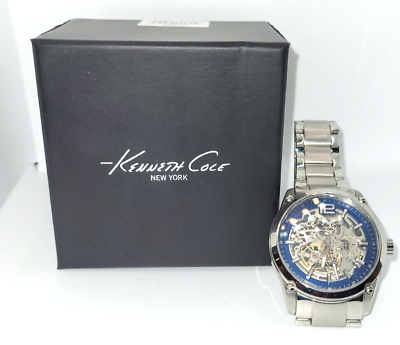 #ad Kenneth Cole Automatic Skeleton Luxury Dress Stainless Watch KC9380 $165.00