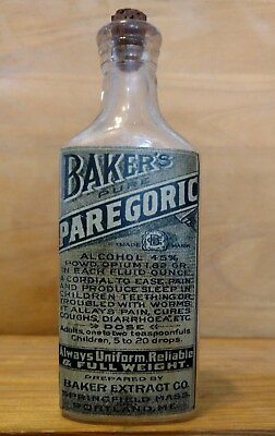 #ad Vintage Medicine Hand Crafted Bottle Baker#x27;s Paregoric w Opium Copy $20.00