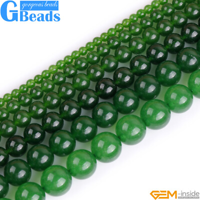 #ad Green Taiwan Jade Gemstone Round Beads For Jewelry Making Free Shipping 15quot; $8.60