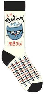 #ad I#x27;m Reading Right Meow Socks Mixed Media Product $14.69