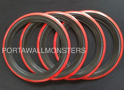 #ad 16 inch Black and Red wall tyre line Old style Insert trim Set.Portawalls #099 $85.49