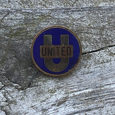 #ad Vtg Antique quot;UNITEDquot; Enamelized Metal Lapel Pin Made In Chicago USA Help G6 $10.36