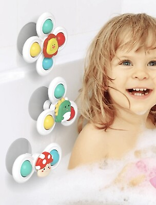#ad 3 Pack Baby Spin Bath Toys Boy Girl Children Sucker Spinner Suction Fidget Kids $14.99