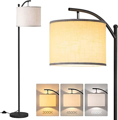 #ad #ad Elegant LED Floor Lamp with Beige Linen Shade 3 Color Temperatures L5.10 $29.99