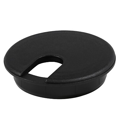 #ad 5x 76 Mm 3quot; Round Black Computer Desk Table Port Wire Cable Hole Cover Grommet $12.88