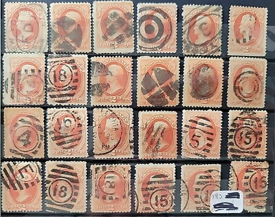 #ad 1879 US 1 Random 2 Cent Jackson Stamp W Fancy Cancel SC#183 CV $5 9 $3.00