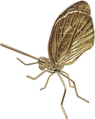 #ad Gold Butterfly Sculpture Solid Metal Insect Ornament Mini Butterfly Figurine for $20.39