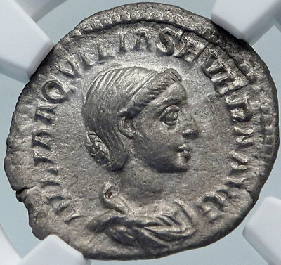 #ad AQUILIA SEVERA Elagabalus Wife 220AD RARE Ancient Silver Roman Coin NGC i85405 $1933.65