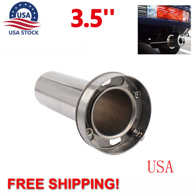 #ad Universal 3.5quot; Stainless Exhaust Muffler Tip Silencer Round Adjustable Removable $13.94