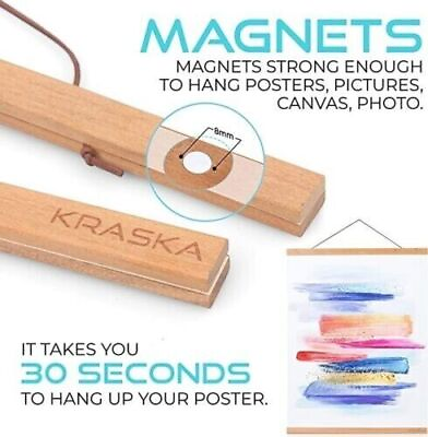 #ad KRASKA Poster Magnetic wood Hanger 3 sizes. Have 24 inch in TGL brand see store $14.99
