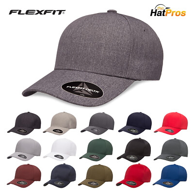#ad Flexfit Delta 180 Seamless Carbon Cap Fitted Baseball Hat Performance Blank $16.38