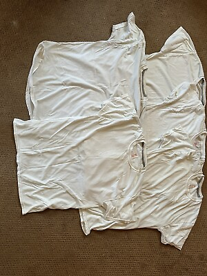 #ad #ad 5 Hanes Plain White T Shirts Size Large Slim Fit $10.00