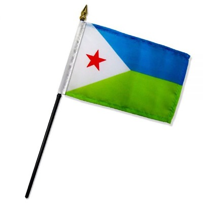 #ad 4quot;x6quot; Djibouti Stick Flag Table Staff Desk Table $6.39