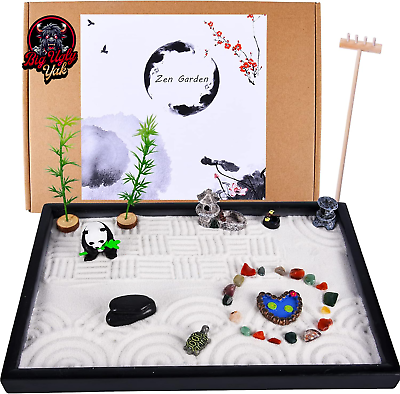 #ad Zen Garden for Desk Japanese Zen Garden Kit with Panda 12X8 Large Mini Zen $30.99