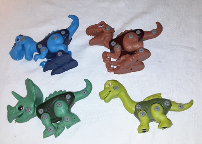 #ad 4 TAKE APART DINOSAURS Dinosaur World Toys T REX TRICERATOPS screw assembly $20.00