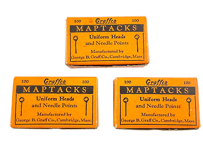 #ad Graffco Maptacks Tacks Vintage Office Supply Red Green Yellow $27.54