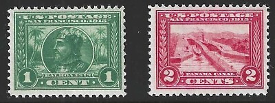 #ad U.S. 1913 Scott #397 398 1c and 2c Panama Pacific Perf 12 Mint N.H. $35.00