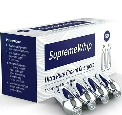 #ad 50 Whipped Cream Chargers Supreme Whip Ultra Pure Fresh New Best 1 box of 50 $19.90