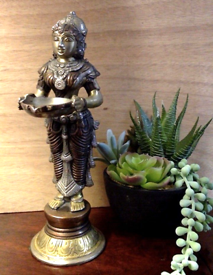 #ad Beautiful Lakshmi Brass amp; Copper India Statue Figurine Hindu Indian Goddess $69.98