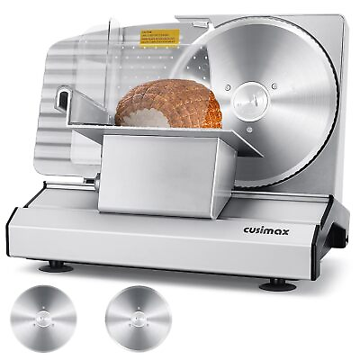 #ad Meat SlicerElectric Deli Meat Slicer with 2 Removable 8.7#x27;#x27;Stainless Steel B... $186.39