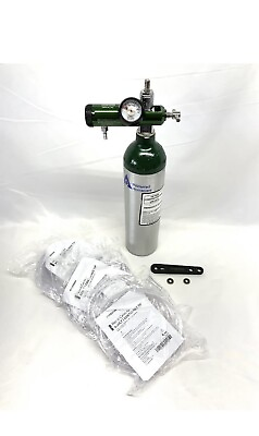 #ad M6 Medical Oxygen Tank Size B Includes 1 8 LPM Regulator Wrench And 4 Cannula $59.99