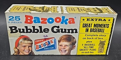 #ad Vintage Topps Bazooka Bubble Gum Box Baseball EMPTY BOX 1 Cent RARE $299.99