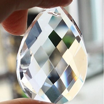 #ad 10Pcs Chandelier Glass Crystals Lamp Prisms Parts Hanging Drops Pendants 50mm $11.29