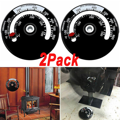 #ad Magnetic Wood Stove Pipe Fire Heat Temperature Gauge Thermometer Tester 2PCS $11.85
