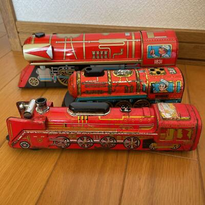 #ad Japanese Vintage Tin Toy Steam Locomotive 3pcs Length: from 6 to 10 inch $41.43