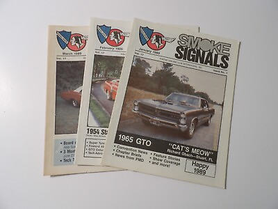 #ad Three 1989 SMOKE SIGNALS Pontiac Oakland Club Monthly Magazines $15.99